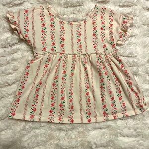 The Children's Place Cream and Pink Floral Blouse